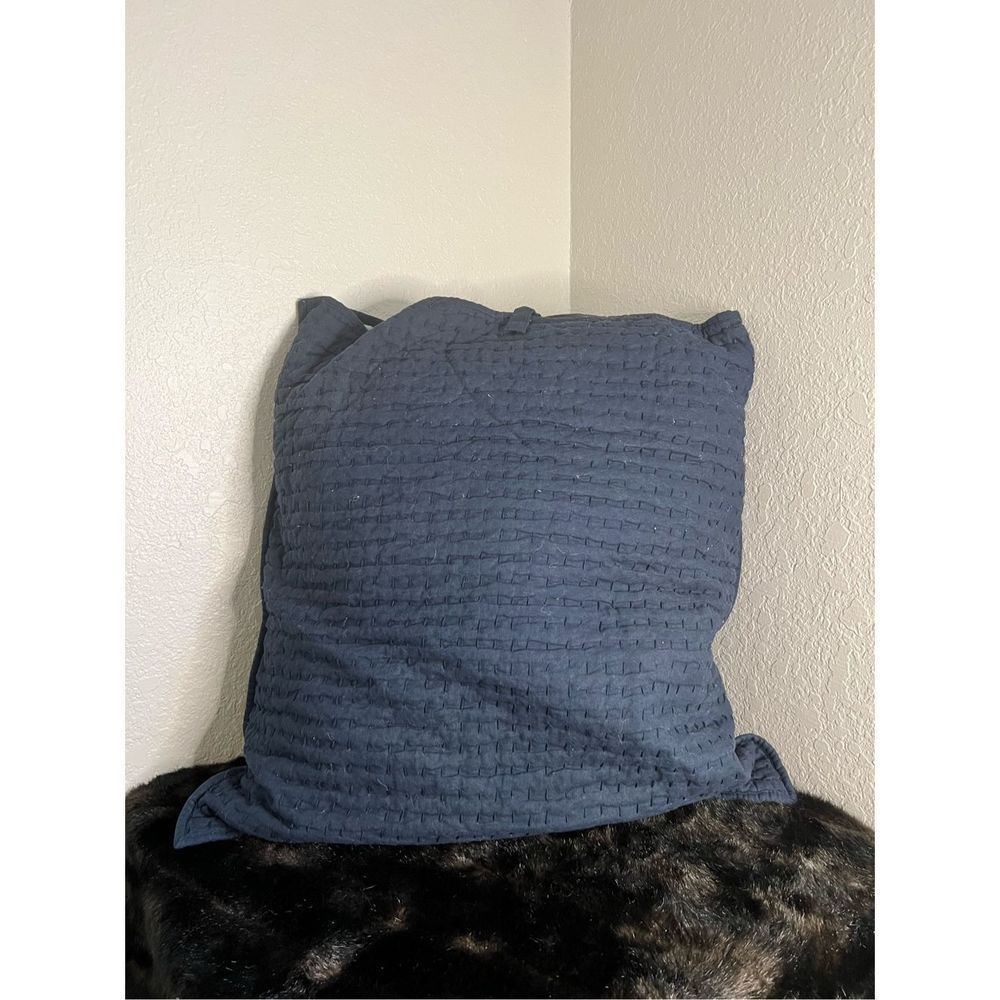 Large Navy Blue quilted Pottery Barn pillow